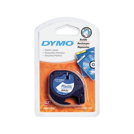 Letratag Dymo LetraTag 1/2 in. W X 156 in. L White Plastic Label Maker Tape 91331